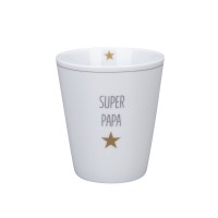 Krasilnikoff Happy Mug "Super Papa" (Weiß / Gold)