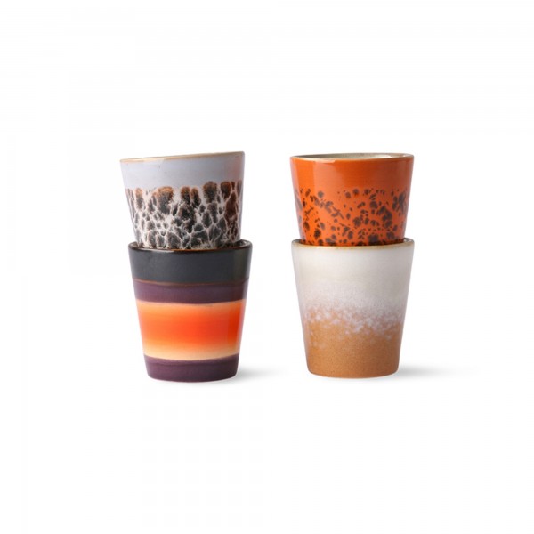 Espresso-Tasse ohne Henkel im 4er-Set "70s ceramics" von HKliving