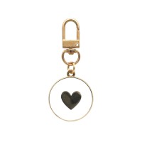 Schlüsselanhänger "Herz" - 3,2x6,8 cm (Weiß/Gold) von Eulenschnitt