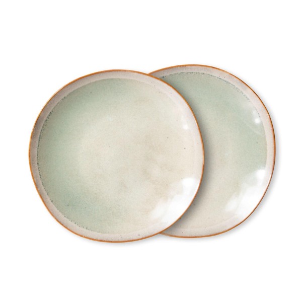 Frühstücksteller "70s ceramics" im 2er-Set (Mist) von HKliving