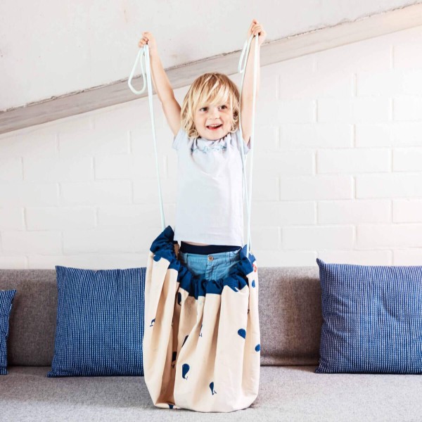 Aufräumsack/Spielmatte "Wal" - ø 140 cm (Beige/Bunt) von Play&Go