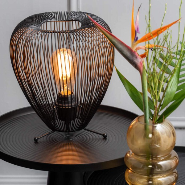 Tischlampe "Lucid Wide" - 25cm (Schwarz) von Leitmotiv by Present Time