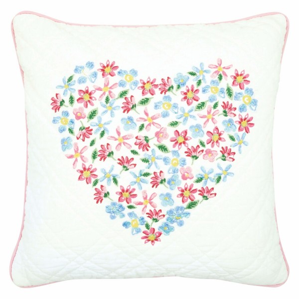 GreenGate Kissenbezug "Columbine Love" - 40 x 40 cm (White)