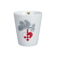 Krasilnikoff Happy Mug "Christmas Heart" (Weiß)