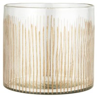 Ib Laursen Glas mit eingravierten Streifen "Hurricane" - ø 18,5 cm (Transparent/Gold)