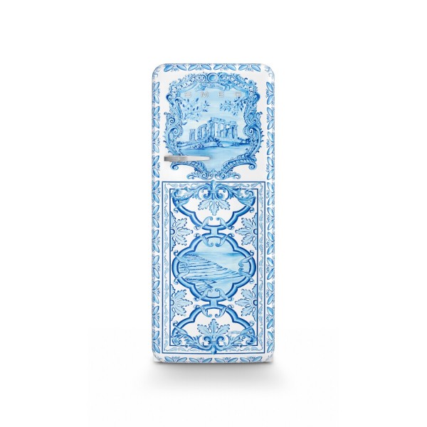 Dolce & Gabbana Kühlschrank "50's Retro Style" FAB28 Sonderedition (Weiß/Blau) von smeg