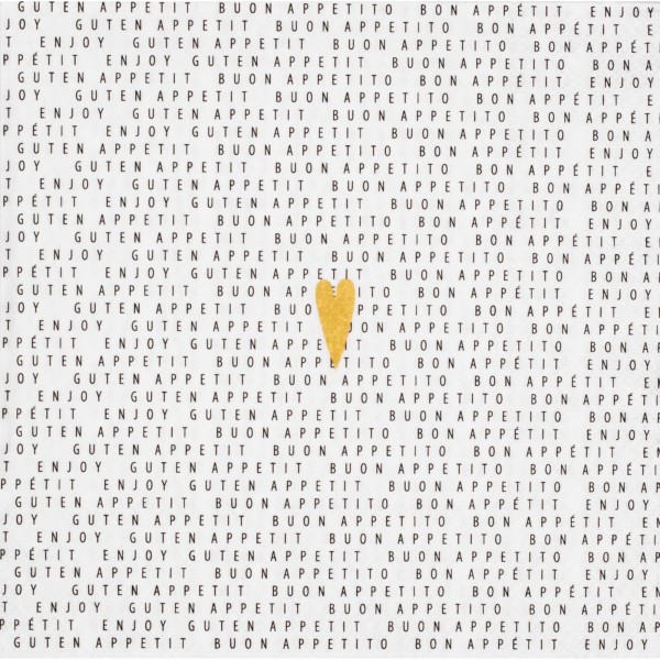 Papierservietten "Bon Appetit Herz - DINING" (Schwarz/Weiß/Gold) von räder Design