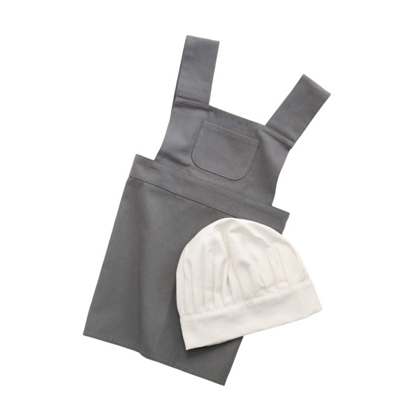 Kinderschürze mit Kochmütze (Grau/Weiß) von sebra