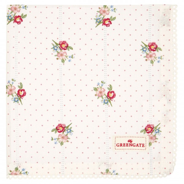 GreenGate Stoffserviette mit Spitze "Eja" (White)