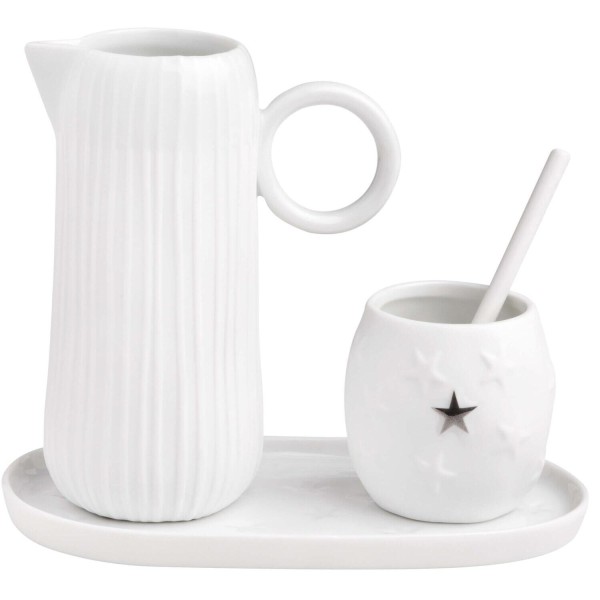 Milch- & Zucker-Set "DINING - Stars & Stripes" - 12,5x7x10 cm (Weiß) von räder Design