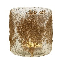 Windlicht "Trees" - 15x15 cm (Klar/Gold) von Werner Voss