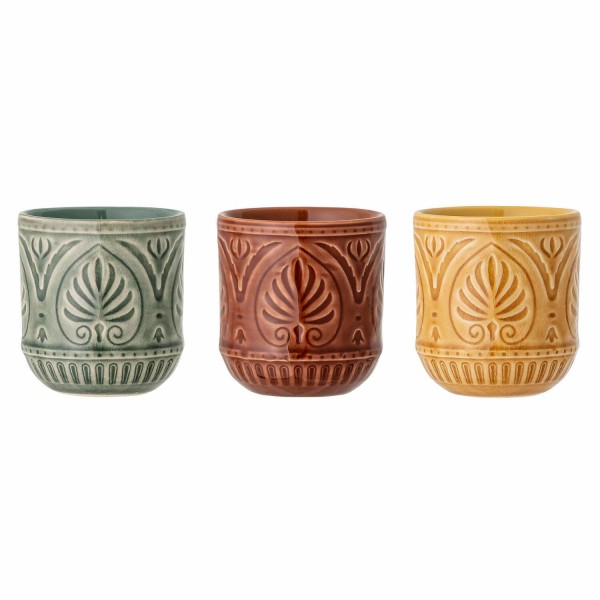 Bloomingville Becher-Set "Rani" - 3 tlg. (Grün/Braun/Gelb)