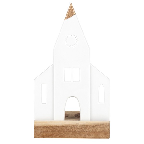 Lichtobjekt "Kirche" (Weiß/Braun) von räder Design