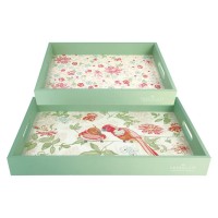 GreenGate Tablett aus Holz im 2er-Set "Fallulah" (White)