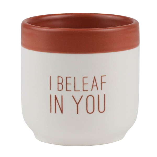 Vase "I beleaf in you" - 6,5 cm (Weiß/Rot) von räder Design