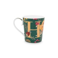 Pip Studio Tasse Buchstabe H "Alphabet Mug  Floral Fantasy"  350 ml (Grün)