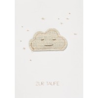 Baby-Kuschelkarte "Zur Taufe - Wolke" - 17,5x12,3 cm (Natur) von räder Design