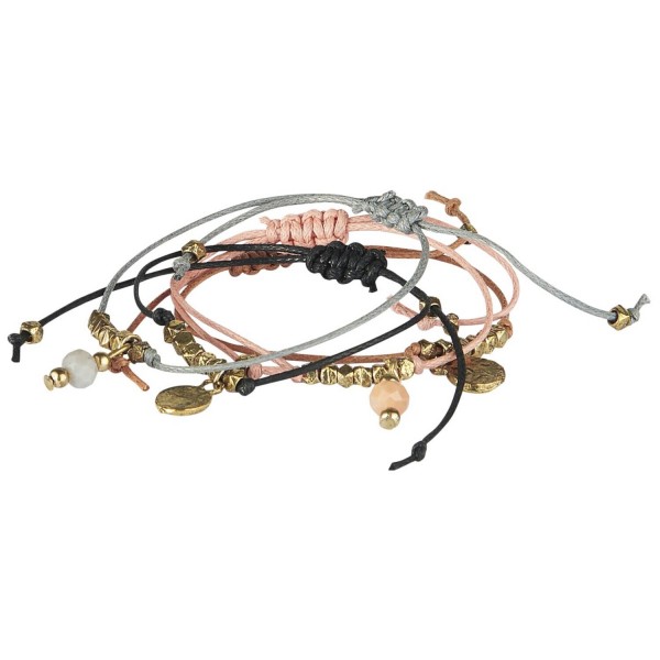 Ib Laursen Armband 4er-Set mit goldenen Steinen (Bunt)