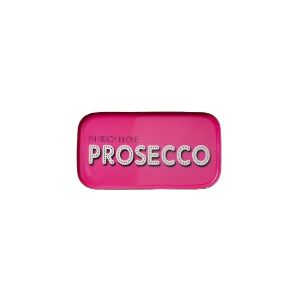 Dekotablett rechteckig "Love Trays - I'm ready in one Prosecco" - S (Pink)