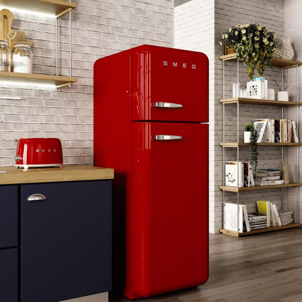 smeg Kühl-/Gefrierkombi "50's Retro Style" FAB30 (Rot) Tür rechts