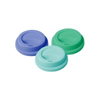 rice Silikondeckel für Melamin Becher L im 3er-Set , Blau, Mint, Grün