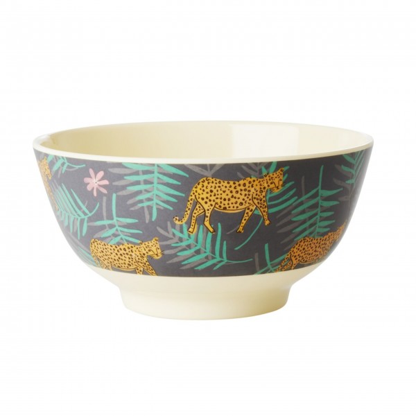 Rice Melamin Schüssel "Leopard and Leaves"-1