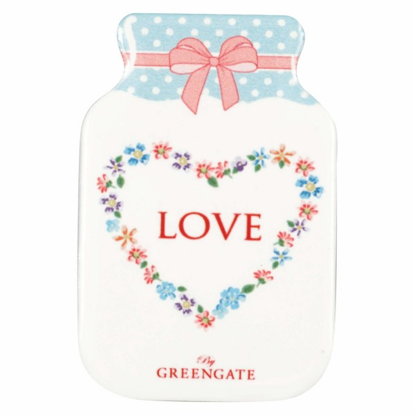 GreenGate Kühlschrankmagnet-Milchkanne im 4er-Set "Columbine Love" (White)