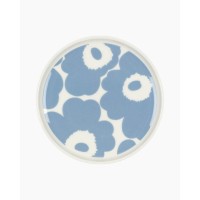 marimekko Teller "Oiva Unikko" - 13,5 cm (Weiß/Himmelblau)
