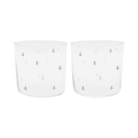Trinkglas "Tannen" im 2er-Set - 320 ml (Transparent/Schwarz) von Eulenschnitt