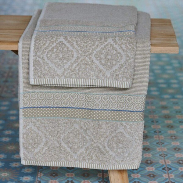 Pip Studio Waschlappen im 3er-Set "Soft Zellige" - 16x22 cm (Khaki)