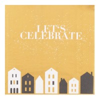 Papierservietten "DINING - Let's celebrate" - 33x33 cm (Gold) von räder Design