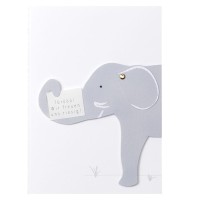 Tierische Babykarte "Elefant - Wir freuen uns riesig!" - 18x12,5 cm (Weiß) von räder Design