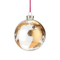 Weihnachtsanhänger "Weltkugel" (Transparent/Gold) von Gift Company
