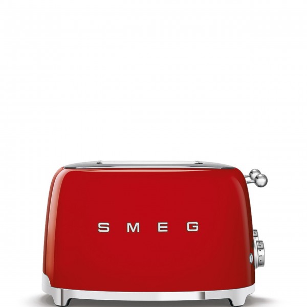 smeg Set aus 4-Schlitz-Toaster und Wasserkocher variable Temperatur (Rot)