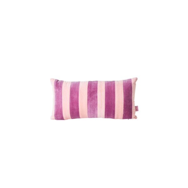 rice Samtkissen mit Streifen - 40x20 cm (Pink/Lila)