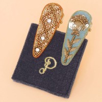 Powder Haarklammern "Diamonds - Floral Stem" (Coral, Ice)