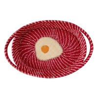 rice Brotkorb aus Raffia "Fried egg/Spiegelei" - Oval (Rot)