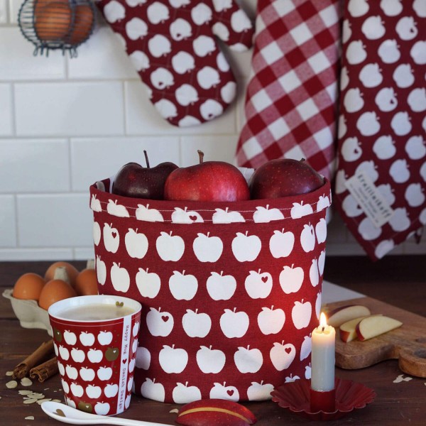 Krasilnikoff Brotkorb "Apples" (Grau)