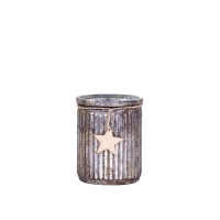 Teelichthalter mit Stern - ø 8 cm (Antique Mokka) von Chic Antique