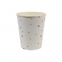 Pappbecher "Gold Star Konfetti" von Meri Meri - 8er-Set