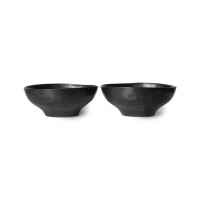 Große Schüssel "Bold & Basic ceramics" im 2er-Set - 17x6,8 cm (Schwarz) von HKliving