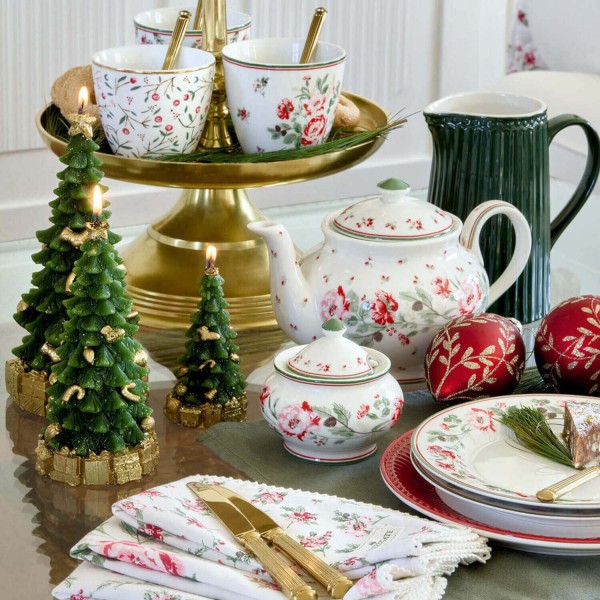GreenGate Teekanne rund "Leonora" (White)