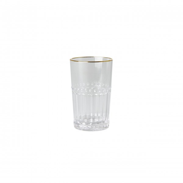 rice Wasserglas mit Goldrand "Acrylic" - Klein (Klar)