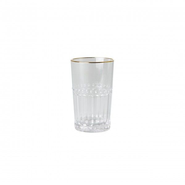 rice Wasserglas mit Goldrand "Acrylic" - Klein (Klar)