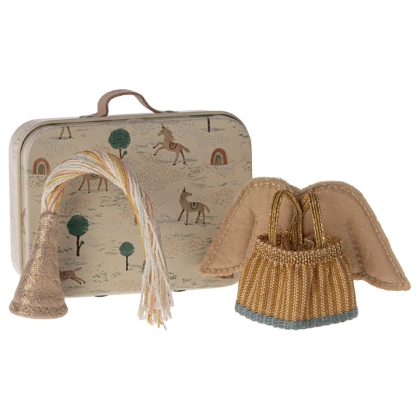 Maileg Maus Feenkleid im Miniatur Koffer - Kleine Schwester (Beige)