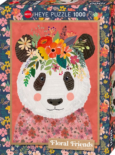 Puzzle Cuddly Panda FLORAL FRIENDS, CHARRO Standard 1000 Pieces