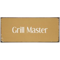 Ib Laursen Metallschild "Grill Master" - 30,5x13 cm (Gelb/Weiß)