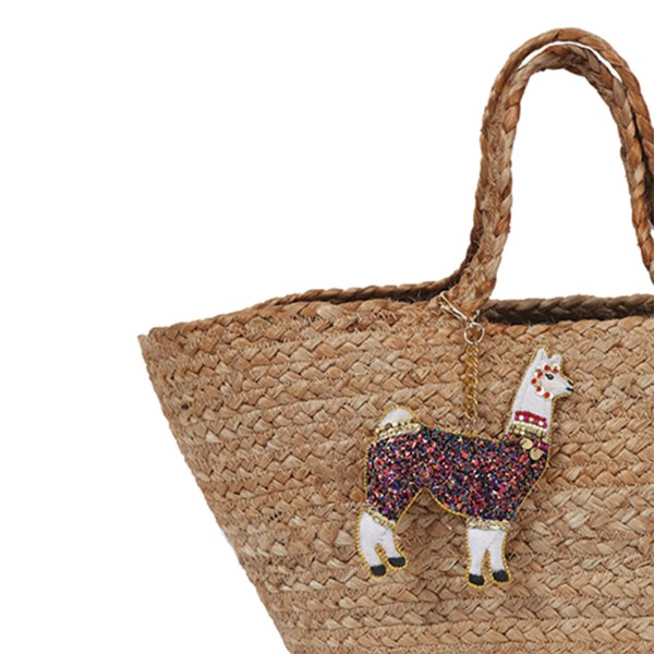 Korbtasche aus Jute "Mila - Llama" von Powder