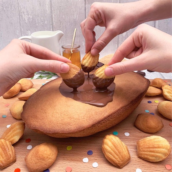 Madeleines-Backform aus Silikon - XXL (Blau) von Chefclub Kids