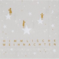 Cocktailservietten "Himmlische Weihnachten" - 25x25 cm (Grau/Weiß/Gold) von räder Design